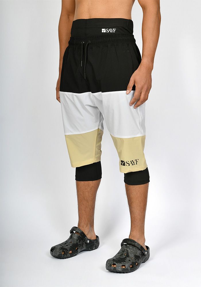 Sarouel de bain SAYF black & yellow