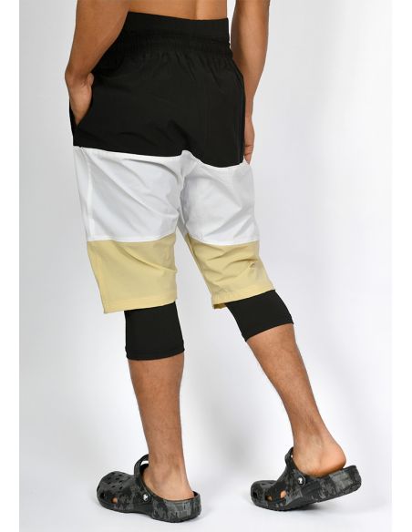 Sarouel de bain SAYF black & yellow