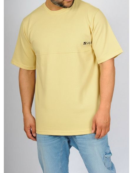 T-shirt mi-long SAYF relax (jaune pastel)