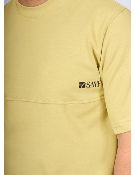 T-shirt mi-long SAYF relax (jaune pastel)
